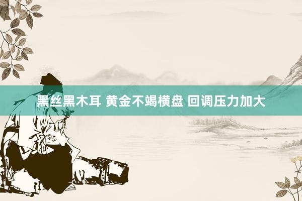 黑丝黑木耳 黄金不竭横盘 回调压力加大