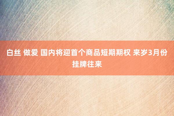 白丝 做爱 国内将迎首个商品短期期权 来岁3月份挂牌往来