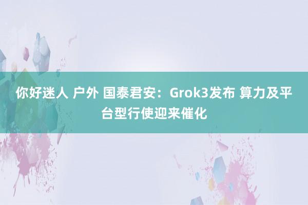 你好迷人 户外 国泰君安：Grok3发布 算力及平台型行使迎来催化