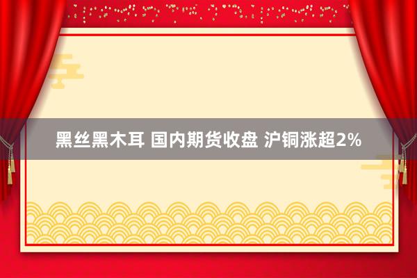 黑丝黑木耳 国内期货收盘 沪铜涨超2%