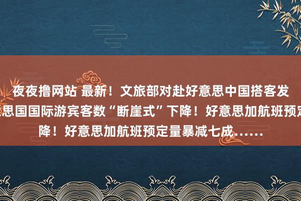 夜夜撸网站 最新！文旅部对赴好意思中国搭客发布风险教唆！好意思国国际游宾客数“断崖式”下降！好意思加航班预定量暴减七成……